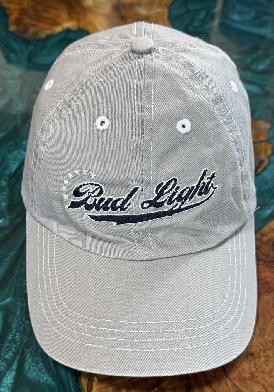 2007 AB Bud Light Gray Baseball Hat Embroidered Adjustable